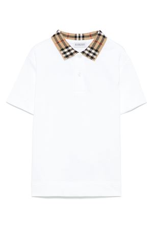 white polo shirt BURBERRY KIDS | 8105571A1464
